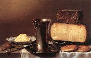 Still-life with Glass, Cheese, Butter and Cake A SCHOOTEN, Floris Gerritsz. van
